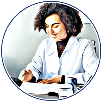 Illustration of woman reviewing paperwork.