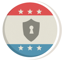 Icon design representing commitment to security.