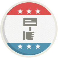 Icon design representing campaigns and committees.
