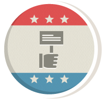 Icon design representing campaigns and committees.